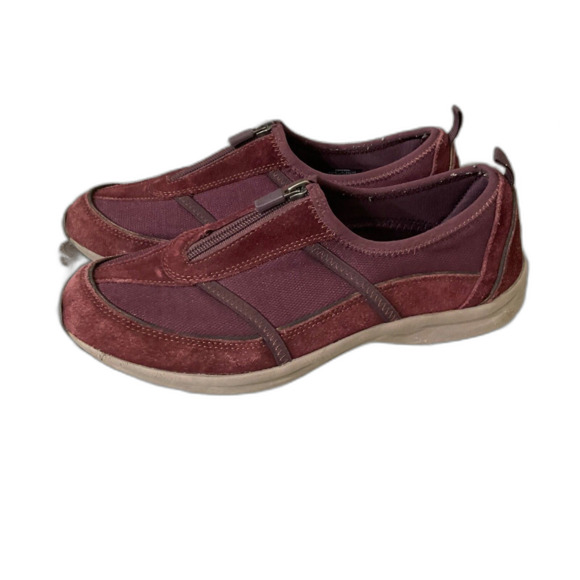 Easy Spirit Women's Shoe Sneakers Comfort Suede /Textile Maroon Size 10 - Picture 1 of 14